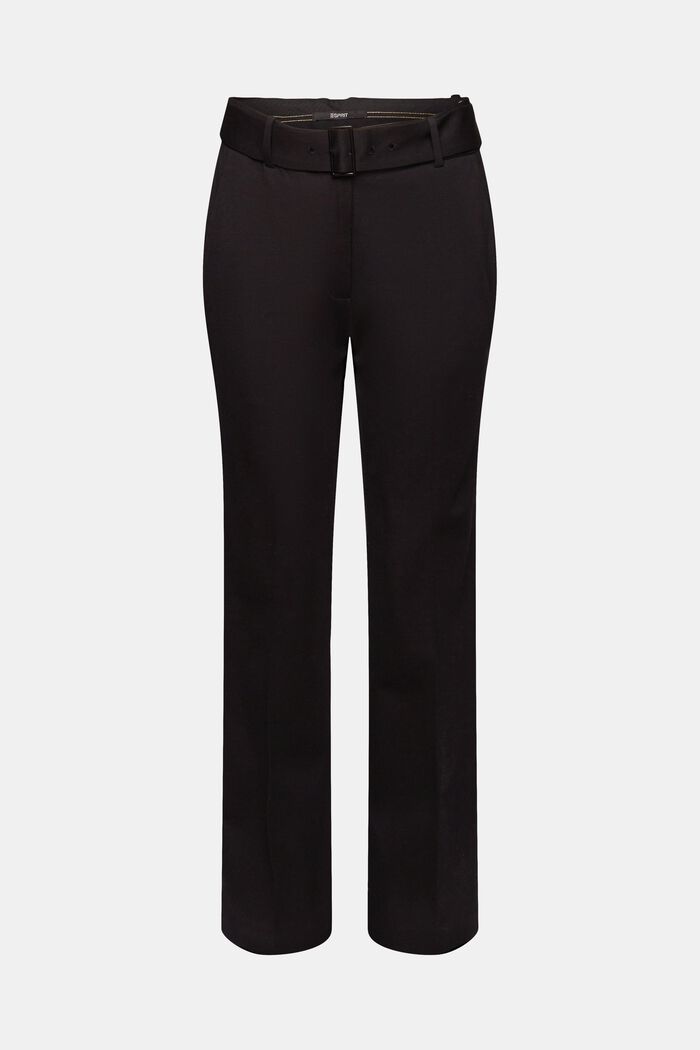 High-rise trousers with belt, BLACK, detail image number 7