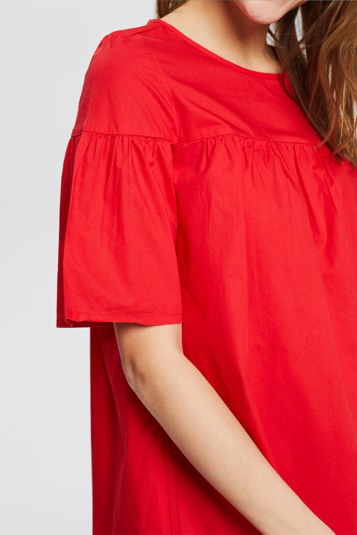 Knee-length shirt dress, RED, detail image number 3