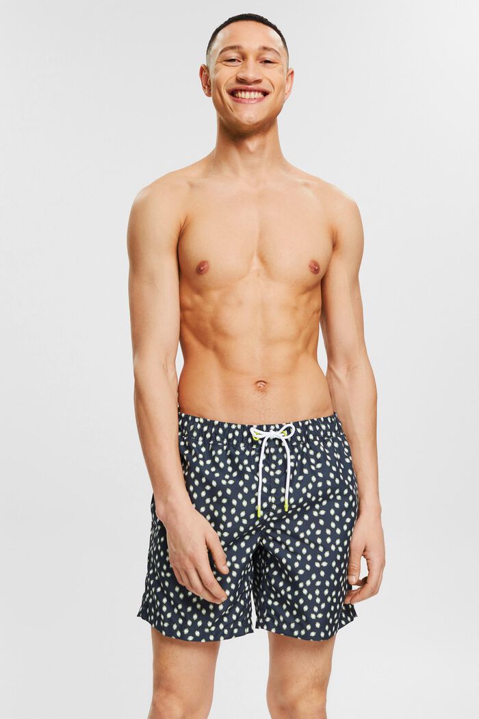 Swim shorts with a graphic print, DARK GREY, detail image number 0