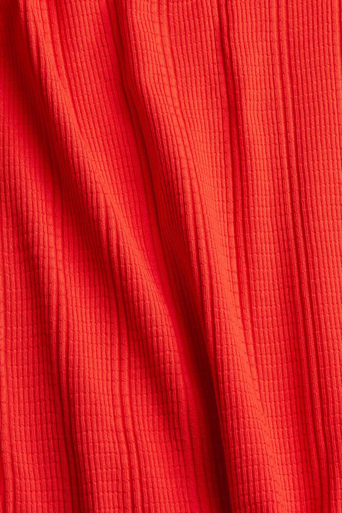 Textured cotton top, ORANGE RED, detail image number 4