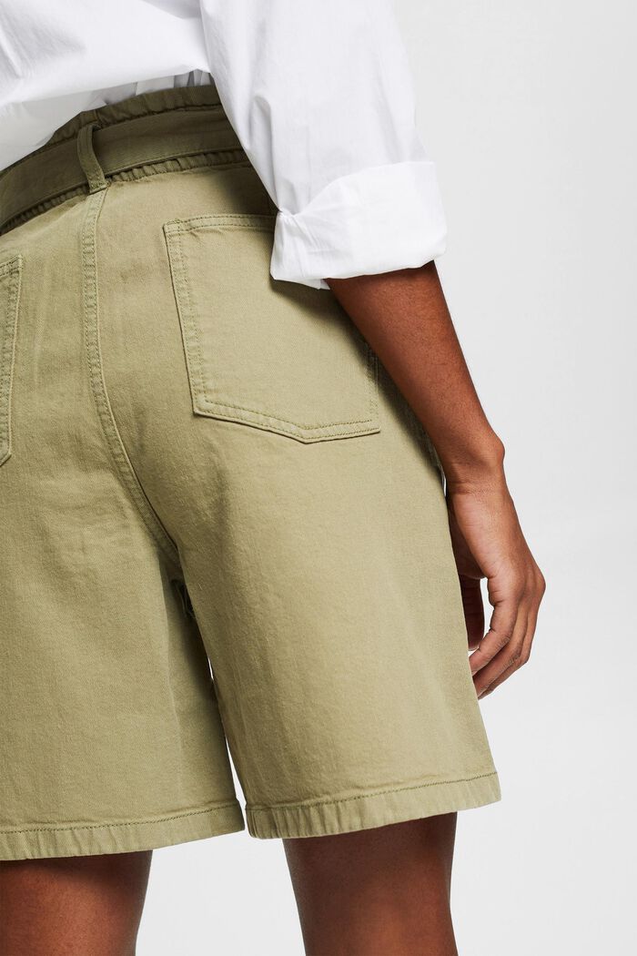 Containing hemp: shorts with a tie-around belt, LIGHT KHAKI, detail image number 5