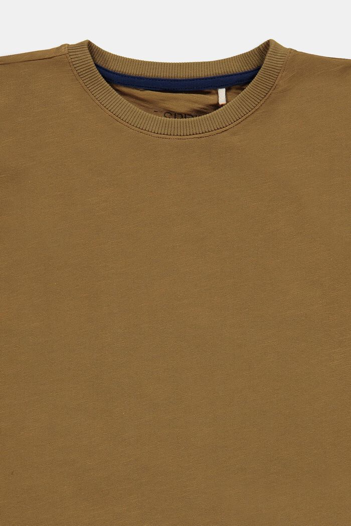 Long sleeve top with a print on the lower hem, KHAKI BEIGE, detail image number 2