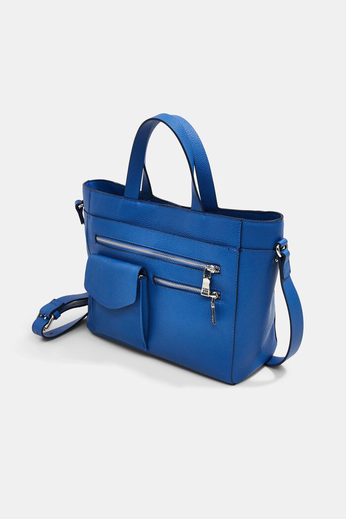 Faux leather shoulder bag, BLUE, detail image number 2