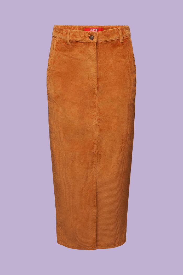 Corduroy Pencil Skirt, CARAMEL, detail image number 6