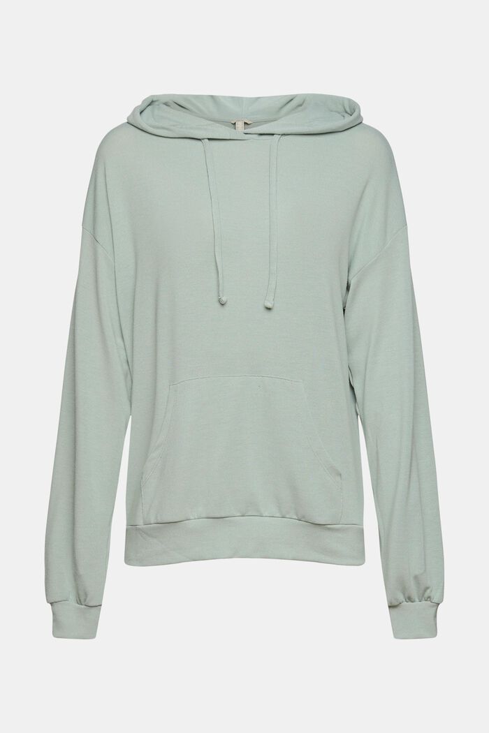 Made of recycled material: jersey hoodie, LEAF GREEN, overview