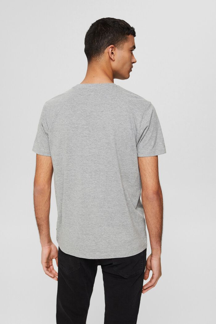 Jersey T-shirt with print, organic cotton blend, MEDIUM GREY, detail image number 3