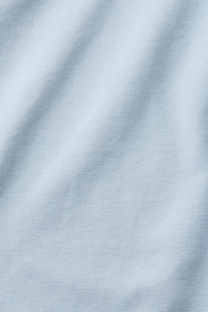 organic cotton t-shirt with embroidered logo, PASTEL BLUE, detail image number 6