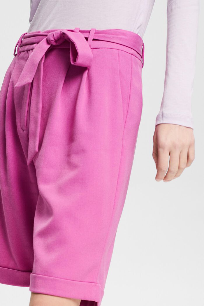 Bermuda shorts with waist pleats, PINK FUCHSIA, detail image number 4