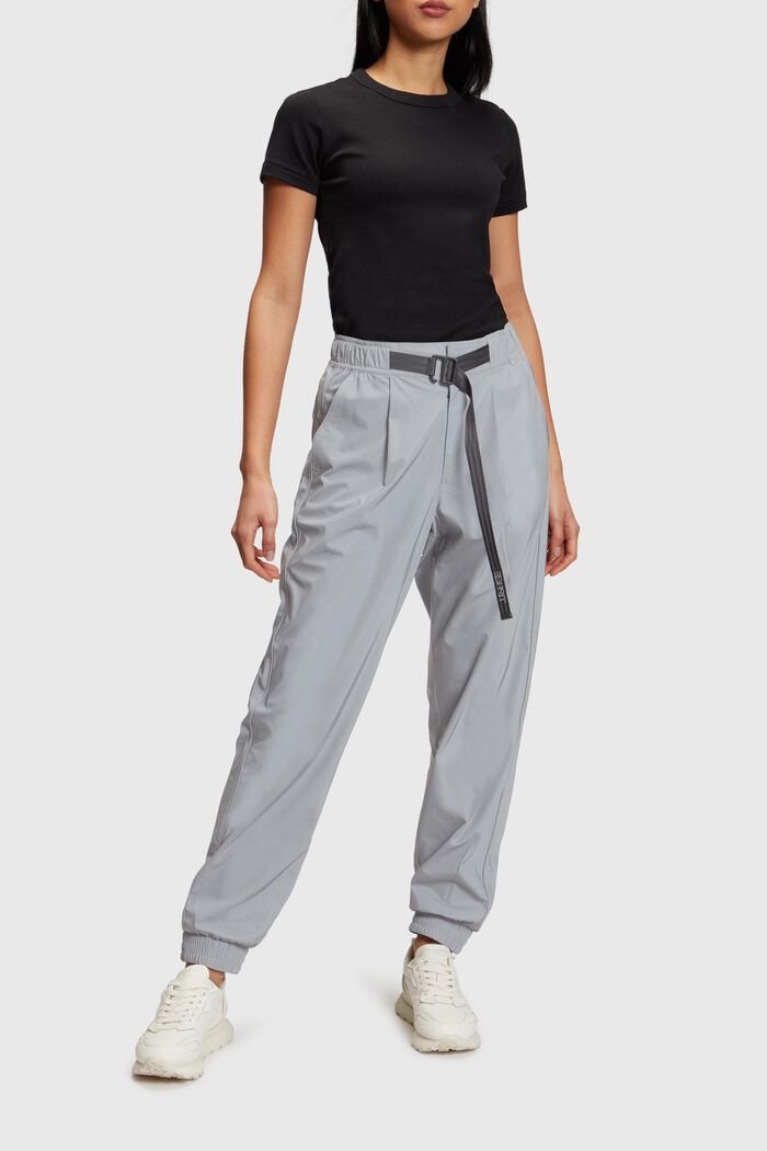 High-rise buckle waisted joggers, GUNMETAL, detail image number 0