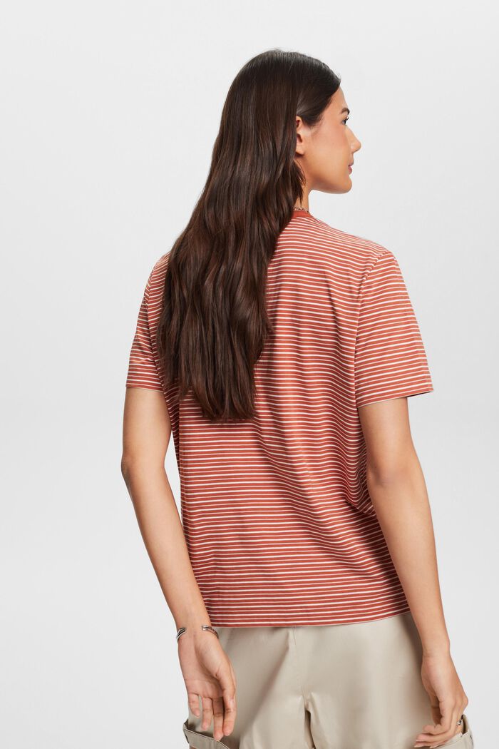 Striped T-shirt, 100% cotton, TERRACOTTA, detail image number 3