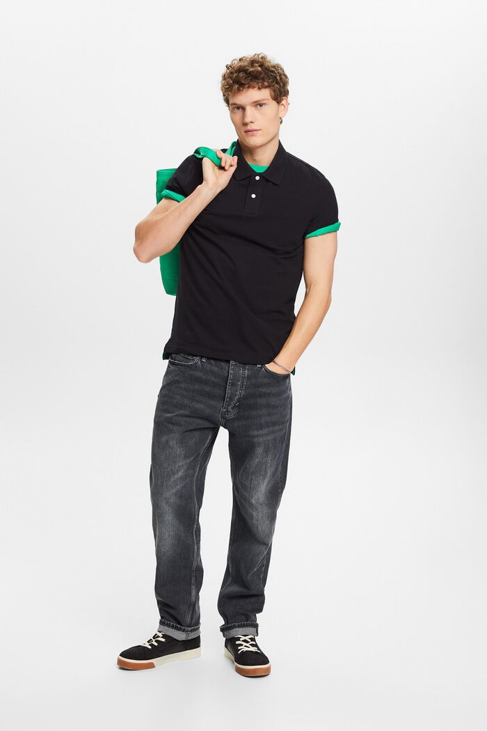 Piqué Polo Shirt, BLACK, detail image number 1
