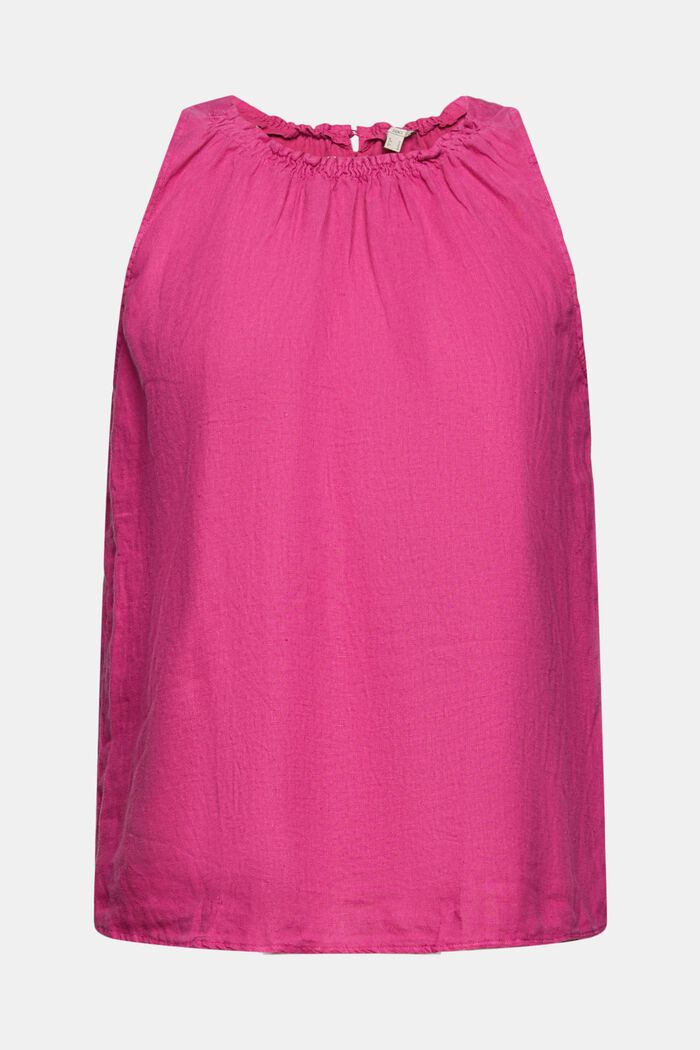 Top made of 100% linen, PINK FUCHSIA, detail image number 2