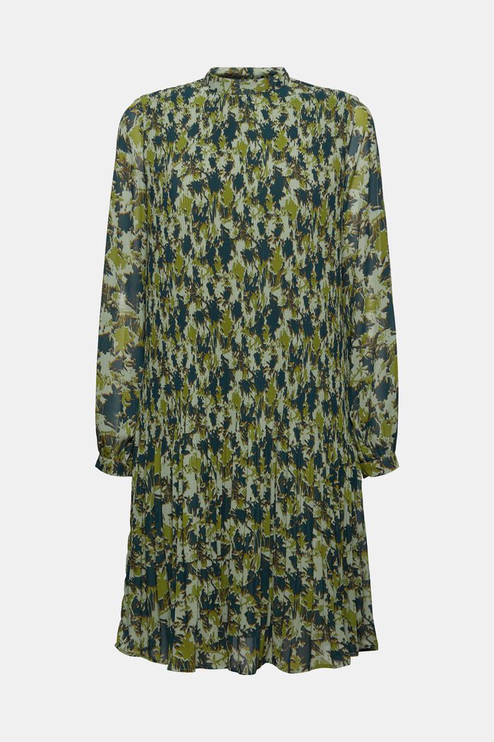 Recycled: pleated dress with a print, DUSTY GREEN, detail image number 6