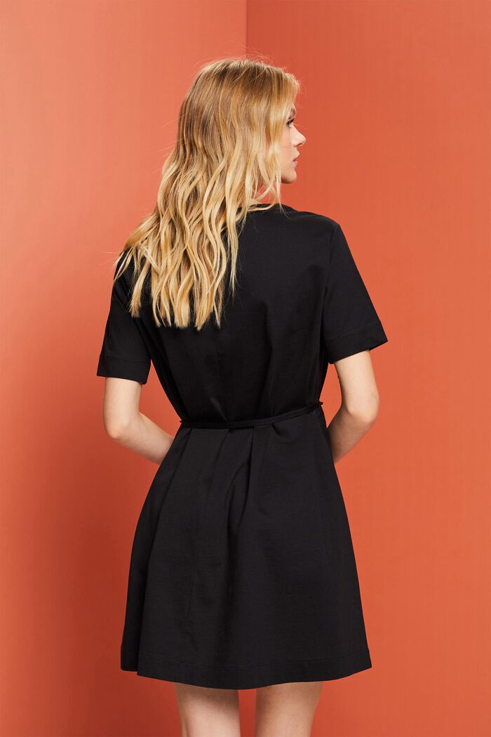 Jersey mini dress, 100% cotton, BLACK, detail image number 3