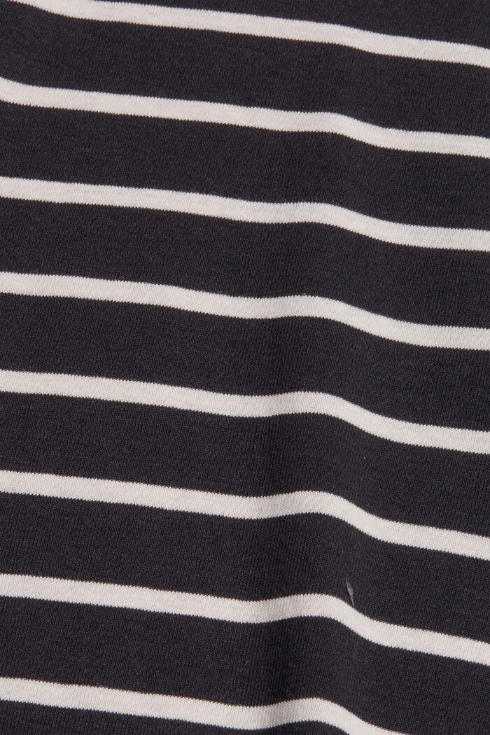 Striped long sleeve top, organic cotton, BLACK, detail image number 4