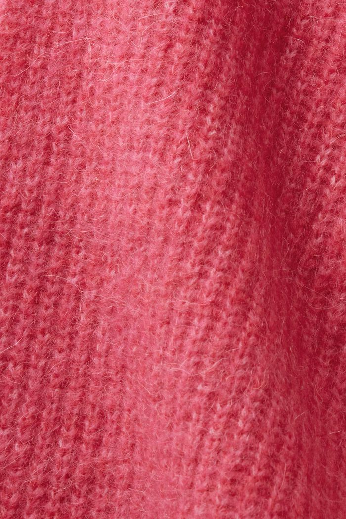 Open-Sided Turtleneck Poncho, PINK FUCHSIA, detail image number 3