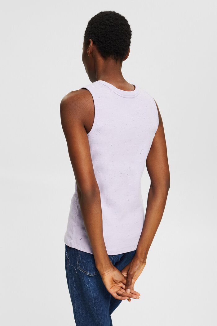 Top in a ribbed look, organic cotton blend, LILAC, detail image number 3