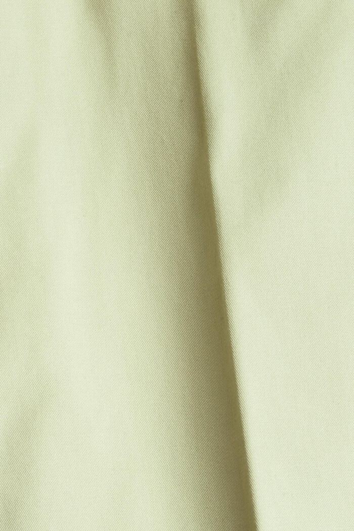 Chinos with pressed pleats, PASTEL GREEN, detail image number 4