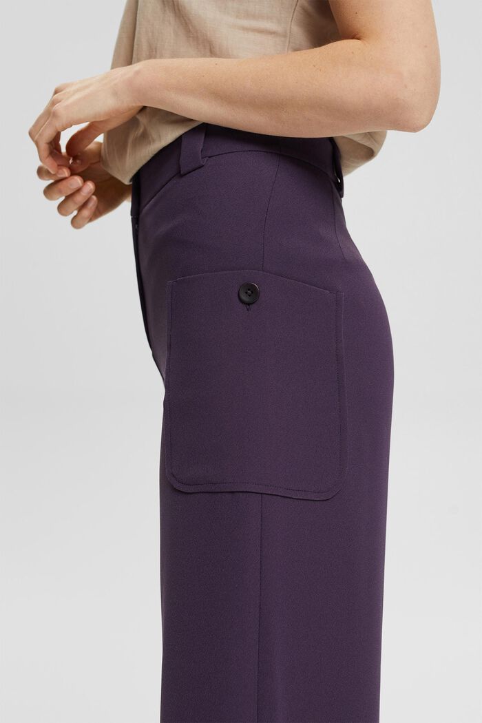 Cropped wide-leg trousers, DARK PURPLE, detail image number 2