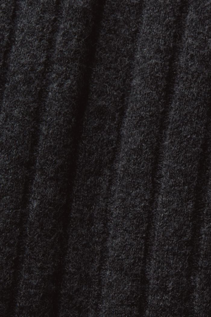 Flat Rib-Knit Sweater, ANTHRACITE, detail image number 5