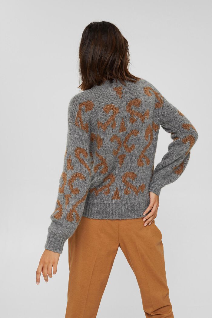 Wool/alpaca blend: jacquard jumper, CARAMEL, detail image number 3