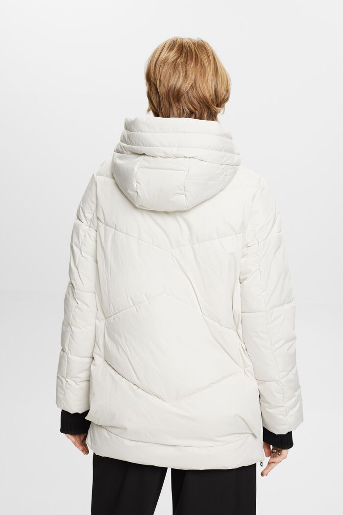Hooded Quilted Puffer Jacket, CREAM BEIGE, detail image number 4