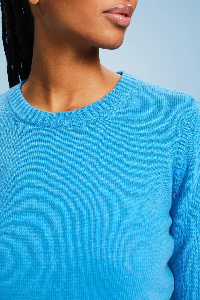 Knit Crewneck Sweater, BLUE, detail image number 3