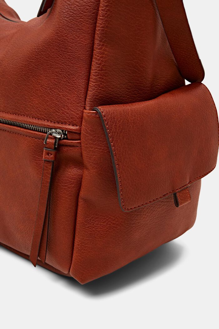 Faux Leather Hobo Bag, TERRACOTTA, detail image number 1
