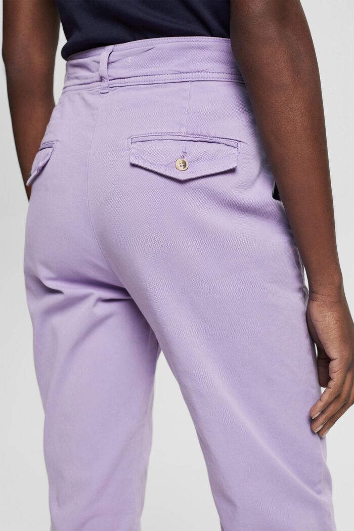 High-rise trousers made of organic cotton, LAVENDER, detail image number 5