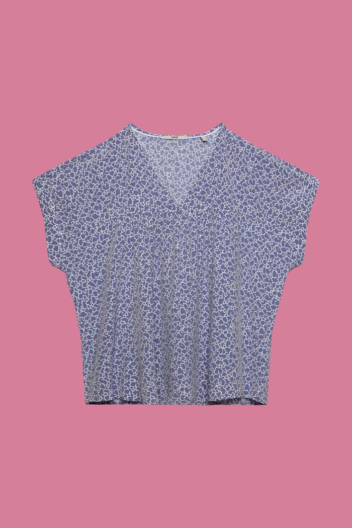 CURVY V-neck blouse, LENZING™ ECOVERO™, INK, detail image number 2
