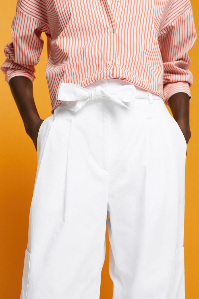 Wide leg cargo trousers, WHITE, detail image number 2