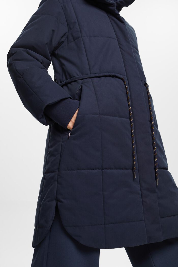 Recycled: quilted coat with fleece lining, NAVY, detail image number 0