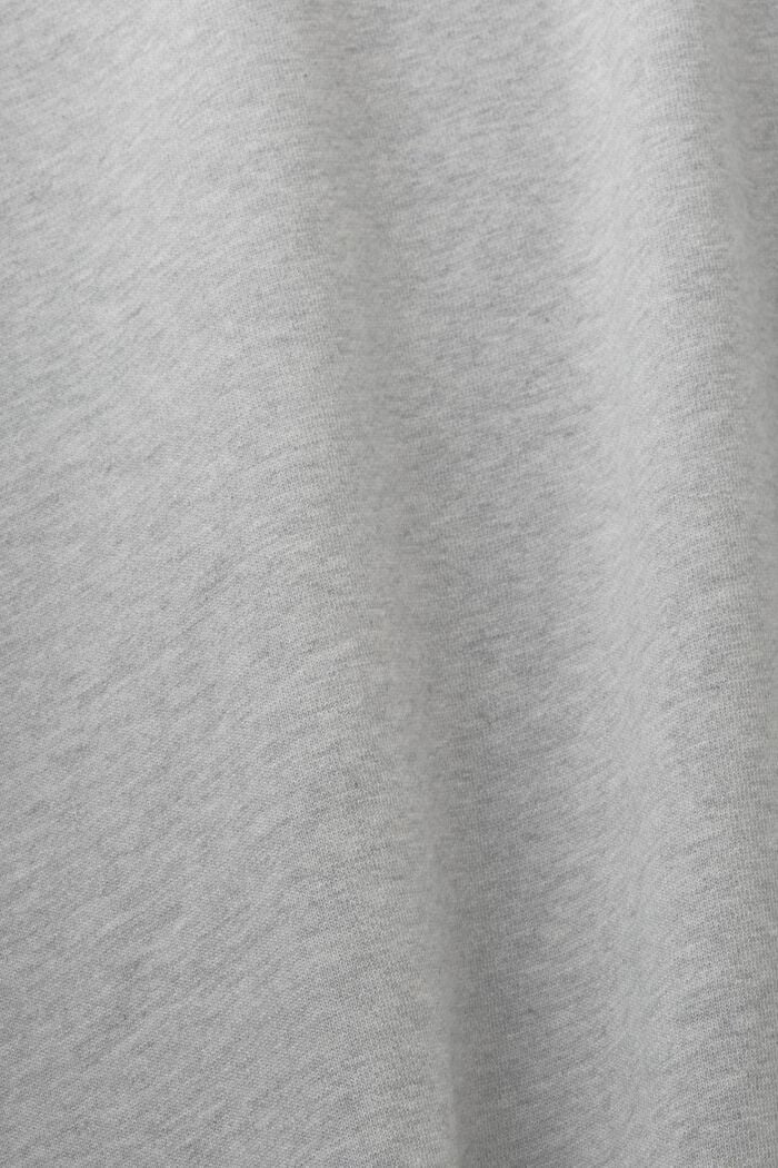 Oversized Split Hem Crewneck Sweatshirt, LIGHT GREY, detail image number 4