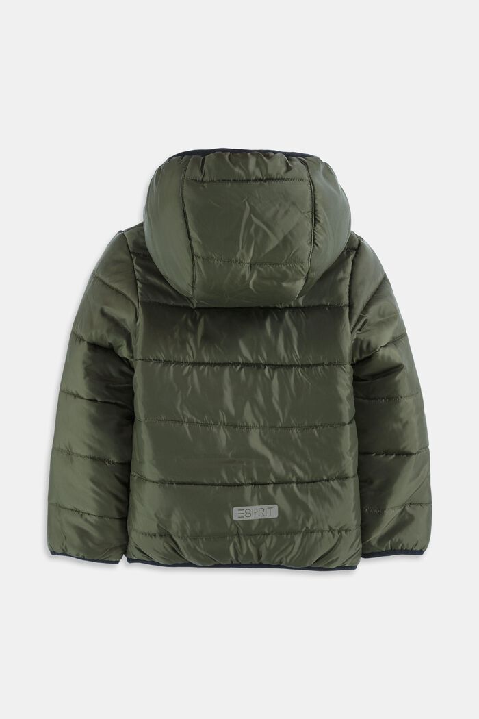 Quilted jacket with contrasting fleece lining, OLIVE, detail image number 1