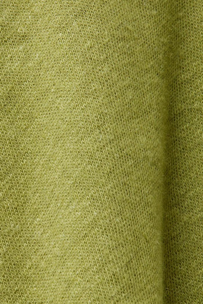 Cotton-linen blended t-shirt, PISTACHIO GREEN, detail image number 5