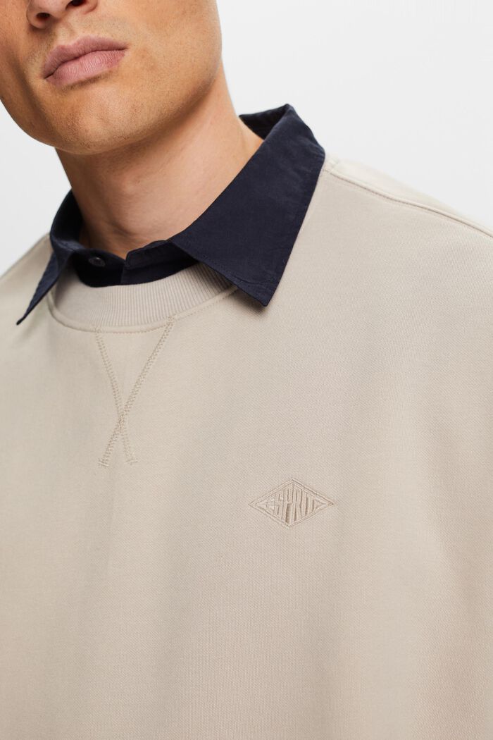 Sweatshirt with logo stitching, PASTEL GREY, detail image number 2