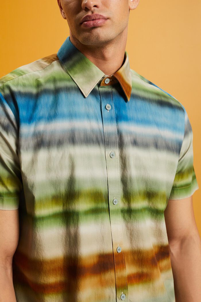 Printed Button Down Shirt, LEAF GREEN, detail image number 2