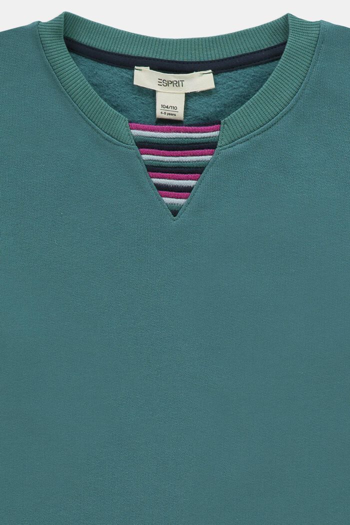 Cotton sweatshirt, TEAL GREEN, detail image number 2