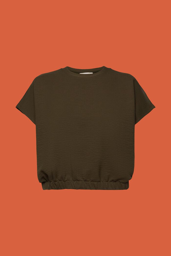Knit Blouson T-Shirt, DARK KHAKI, detail image number 6