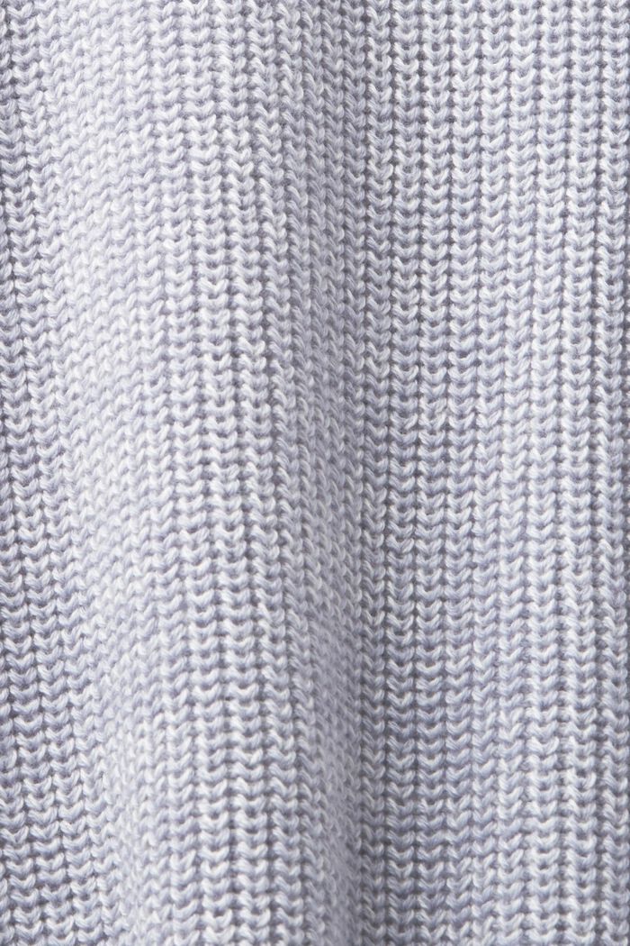 Ribbed Knit Mock Neck Sweater, LIGHT BLUE LAVENDER, detail image number 6