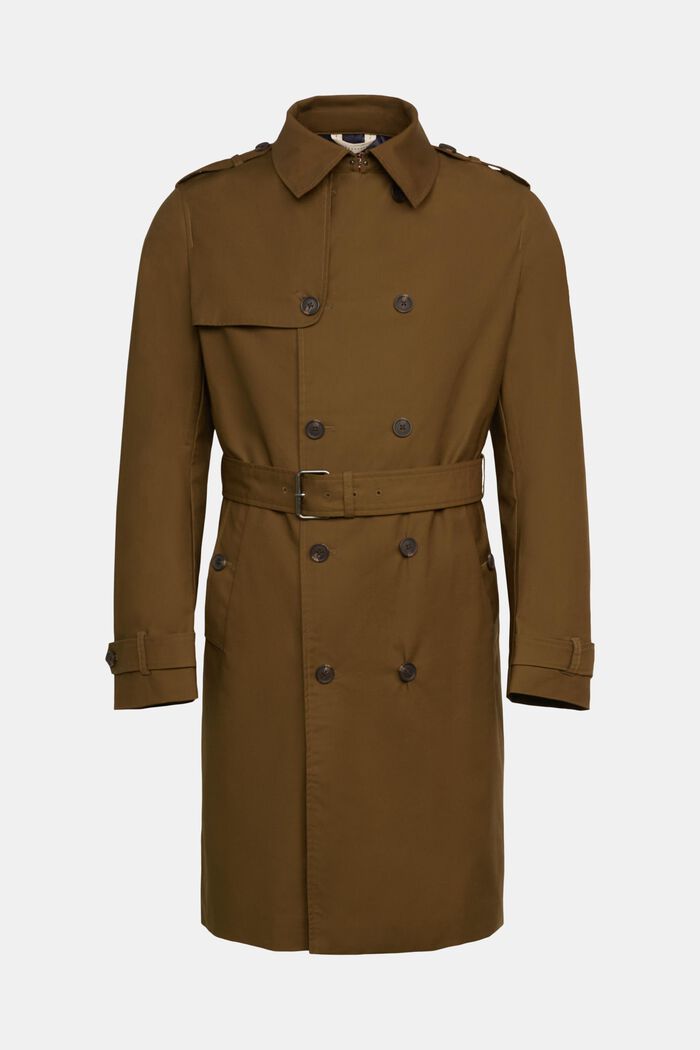 Belted Trench Coat, KHAKI GREEN, detail image number 5