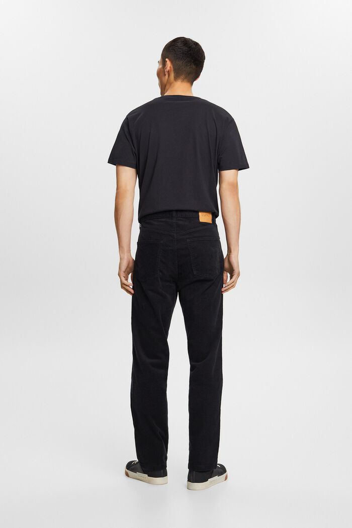 Straight Fit Corduroy Trousers, BLACK, detail image number 3