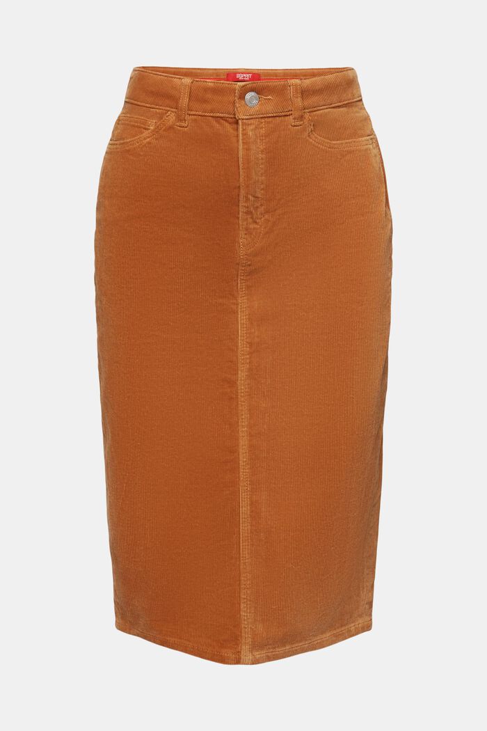 Corduroy Pencil Skirt, CARAMEL, detail image number 8