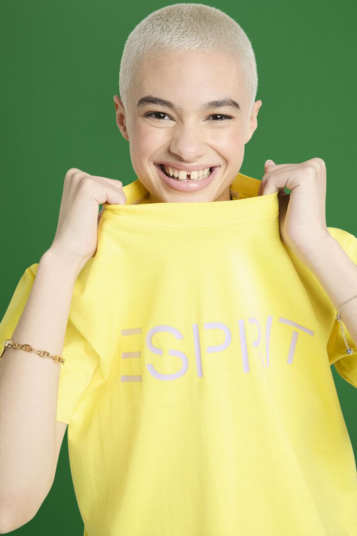 Unisex Logo Cotton Jersey T-Shirt, LIME YELLOW, detail image number 3