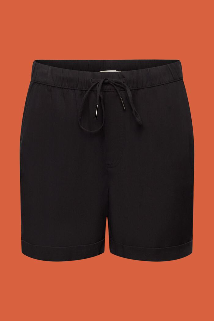 Tie Waist TENCEL™ Shorts, BLACK, detail image number 7
