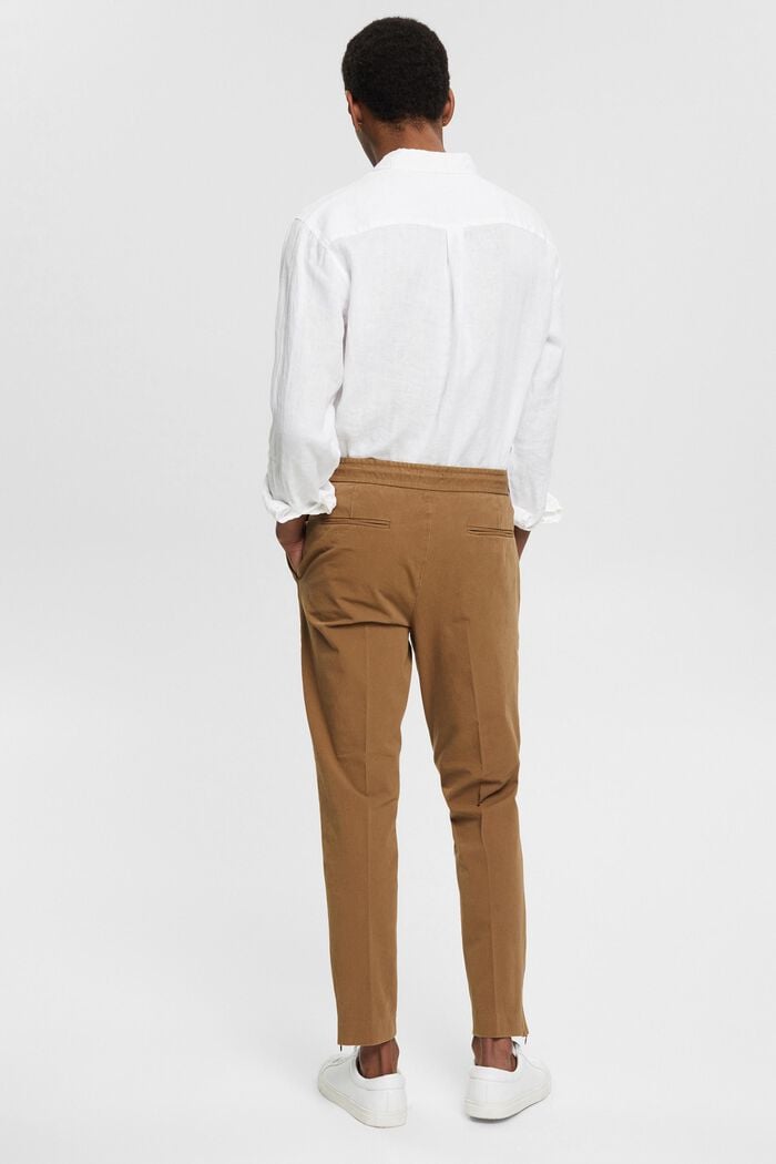 Relaxed chinos made of organic cotton, BARK, detail image number 3
