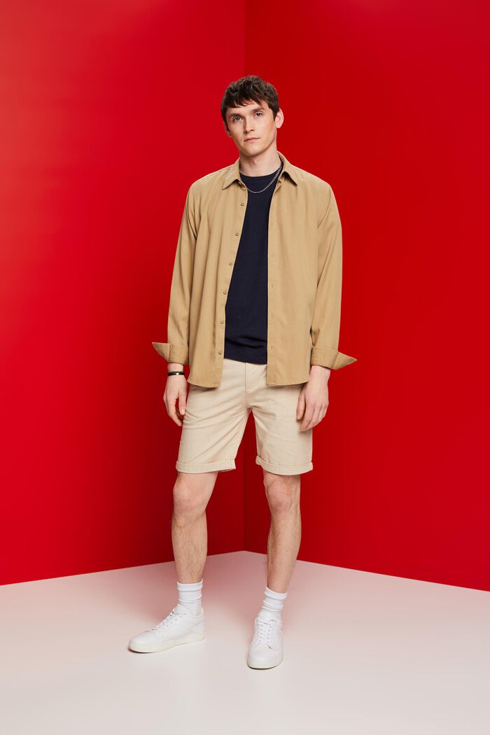 Two-tone chino shorts, LIGHT BEIGE, detail image number 1