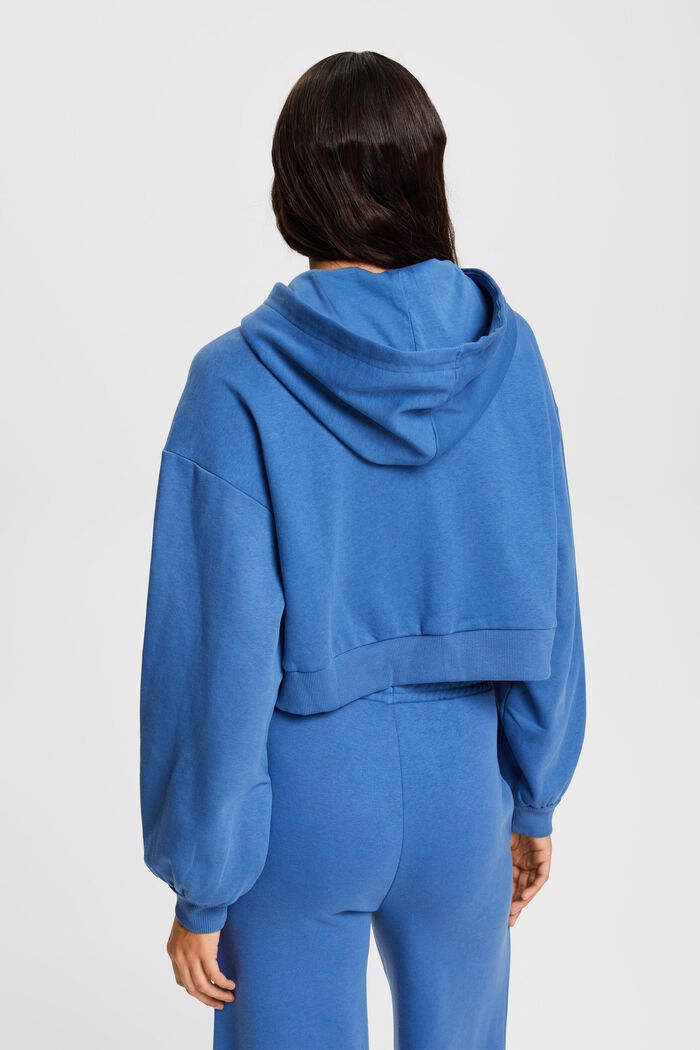 Cropped zip trough hoodie, BLUE, detail image number 3