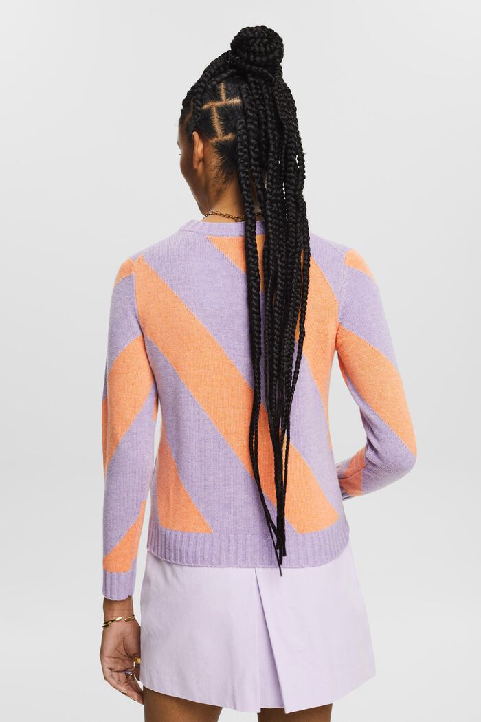 Striped Jacquard Sweater, LAVENDER, detail image number 2