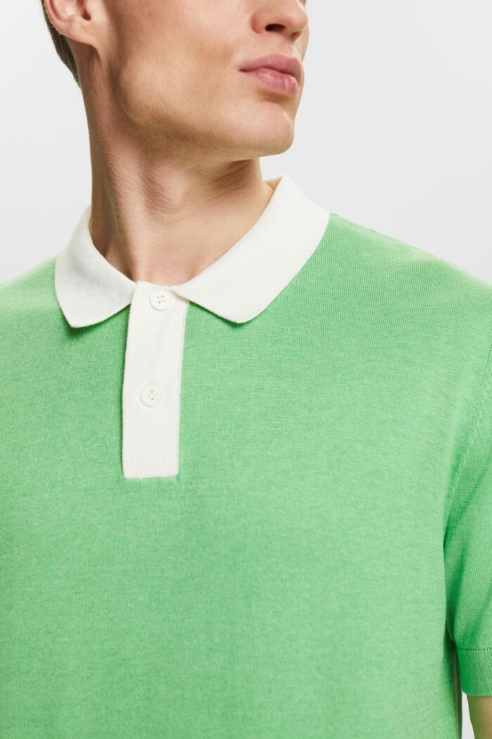 Knit Short-Sleeve Polo Shirt, CITRUS GREEN, detail image number 3